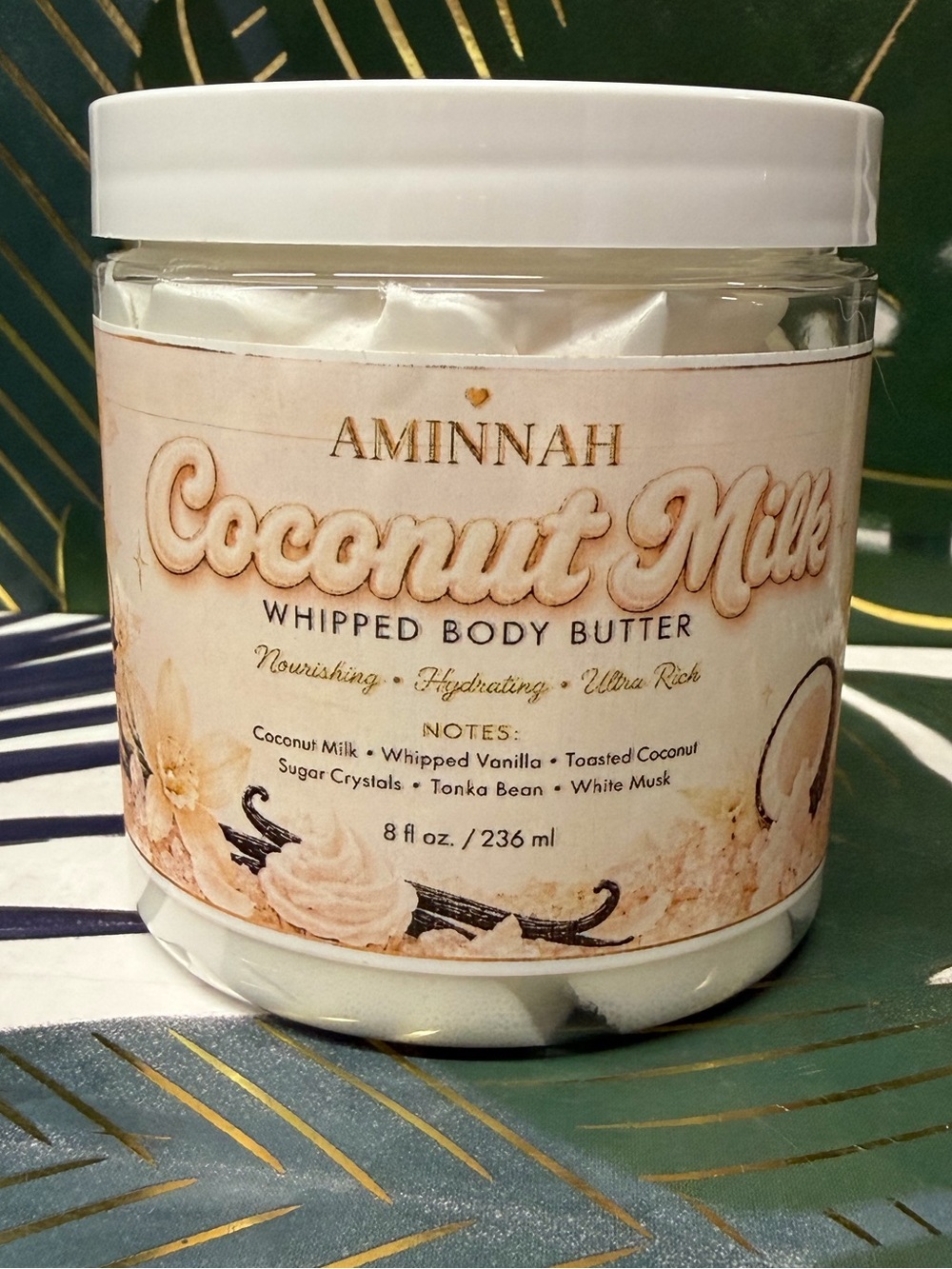 Aminnah Coconut Milk Whipped Body Butter 8 oz Limited Release NIB